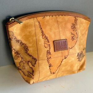 Alviero Martini 1a Classe Classic Map Cosmetic Toiletry Bag Italy World's Fair